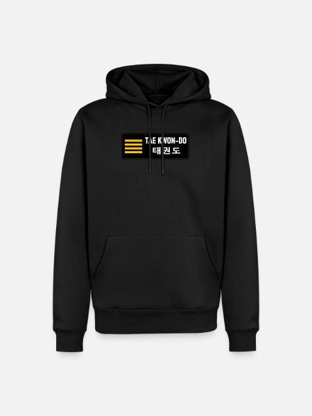 MATS082 Black belt 4th Dan ITF TKD - Men’s Premium Organic Hoodie - black
