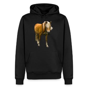 chevaux de course équitation cavalier - Sweat à capuche Premium bio Homme - noir - Devant - Nico (187cm)