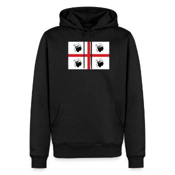Quattro Mori Calvi - Sweat à capuche Premium bio Homme - noir - Devant - Nico (187cm)