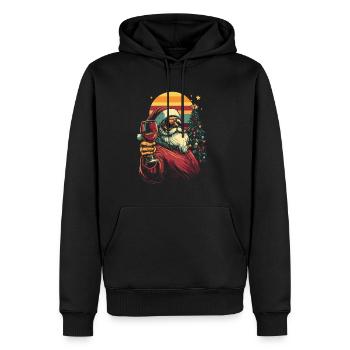 Weihnachten Wein Weihnachtsmann Weihnachtsfeier - Männer Premium Bio Hoodie - Schwarz - Vorne - Nico (187cm)