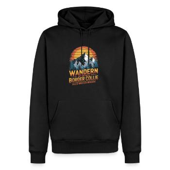 Wandern mit meinem Border Collie - Männer Premium Bio Hoodie - Schwarz - Vorne - Nico (187cm)