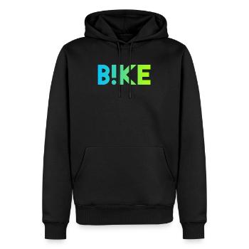 Bike B!KE Mountainbike BMX Downhill Bike Fahrrad - Männer Premium Bio Hoodie - Schwarz - Vorne - Nico (187cm)