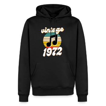 né 1972 millésime 72 idée cadeau anniversaire - Sweat à capuche Premium bio Homme - noir - Devant - Nico (187cm)
