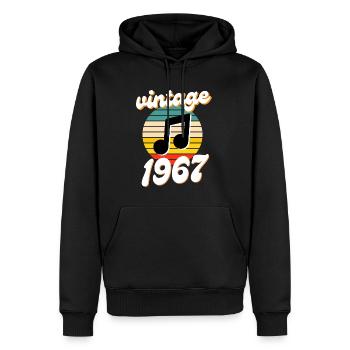 né 1967 année 67 idée cadeau anniversaire - Sweat à capuche Premium bio Homme - noir - Devant - Nico (187cm)