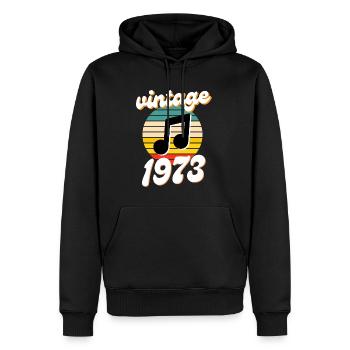 né 1973 millésime 73 idée cadeau anniversaire - Sweat à capuche Premium bio Homme - noir - Devant - Nico (187cm)