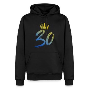 30 Zahl Krone - Männer Premium Bio Hoodie - Schwarz - Vorne - Nico (187cm)