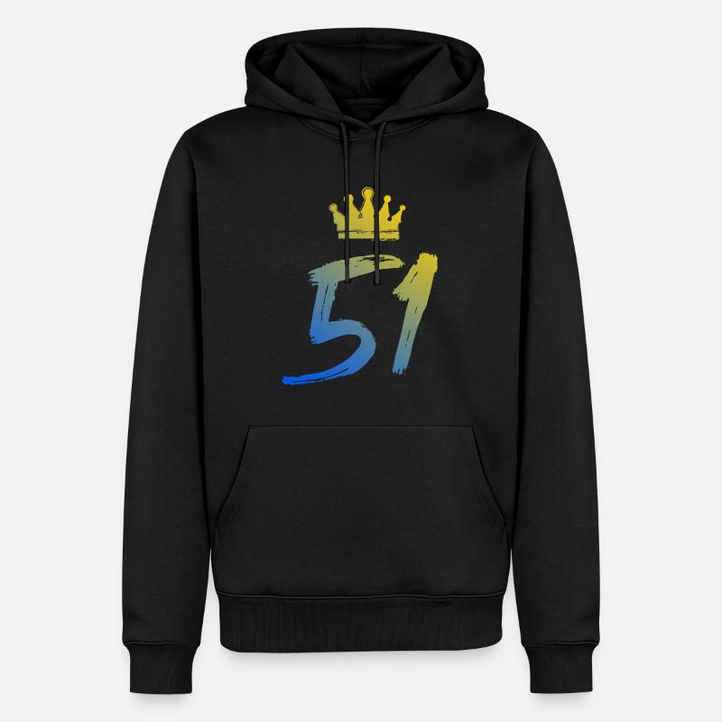 51 Nombre de couronnes - Sweat à capuche Premium bio Homme - noir