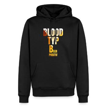 BLOOD TYPE BEER POSITIVE funny beer saying - Men’s Premium Organic Hoodie - black - Front - Nico (187cm)