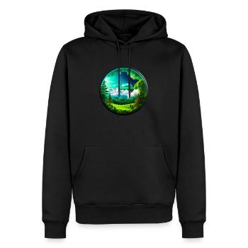 Schöne Landschaft kreisrund freigestellt - Männer Premium Bio Hoodie - Schwarz - Vorne - Nico (187cm)