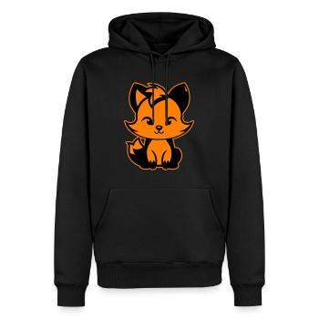 Renard mignon mignon bébé - Sweat à capuche Premium bio Homme - noir - Devant - Nico (187cm)