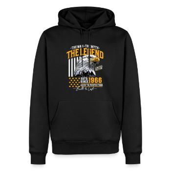 Vintage 1966 Homme Mythe Légende Anniversaire - Sweat à capuche Premium bio Homme - noir - Devant - Nico (187cm)