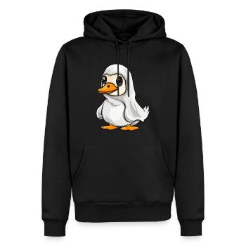 Gans Halloween Comic Geist - Männer Premium Bio Hoodie - Schwarz - Vorne - Nico (187cm)