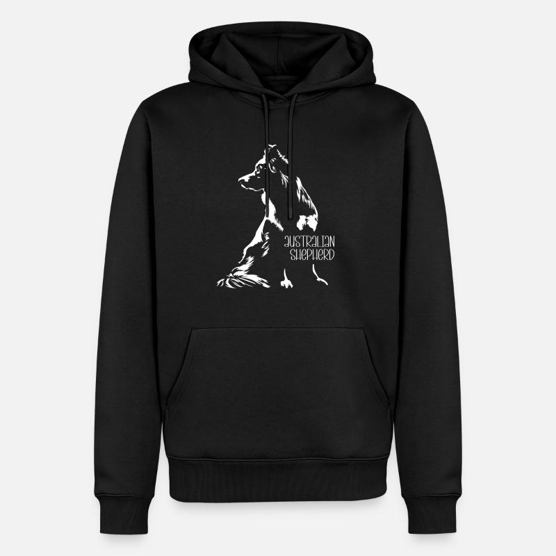 Australian Shepherd Silhouette Aussie Wilsigns - Männer Premium Bio Hoodie - Schwarz