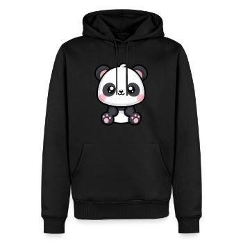 Kawaii Panda Mignon Amoureux des animaux - Sweat à capuche Premium bio Homme - noir - Devant - Nico (187cm)