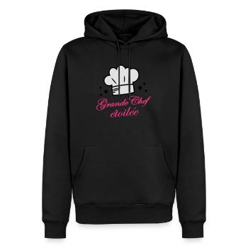 grande chef étoilée - Sweat à capuche Premium bio Homme - noir - Devant - Nico (187cm)