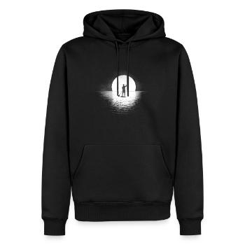 Stand Up Paddling Mann auf SUP Board - Männer Premium Bio Hoodie - Schwarz - Vorne - Nico (187cm)