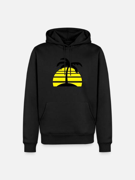 palms__f2 - Sweat à capuche Premium bio Homme - noir