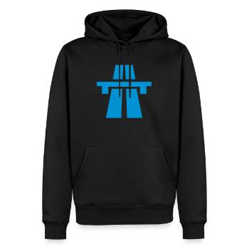 Autobahn_V1 - Sweat à capuche Premium bio Homme - noir - Devant - Nico (187cm)