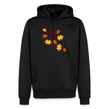 buntes puzzle muster teil puzzlespiel puzzleteil p - Männer Premium Bio Hoodie - Schwarz - Vorne - Nico (187cm)