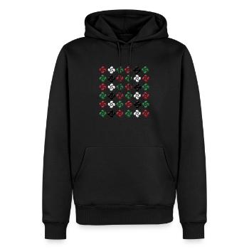 Croix Basque multiple 2 - Sweat à capuche Premium bio Homme - noir - Devant - Nico (187cm)