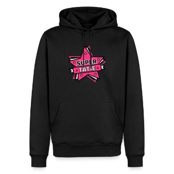 Super tatie - Sweat à capuche Premium bio Homme - noir - Devant - Nico (187cm)