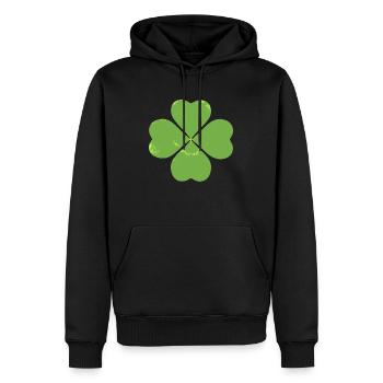 Trèfle porte-bonheur - Sweat à capuche Premium bio Homme - noir - Devant - Nico (187cm)