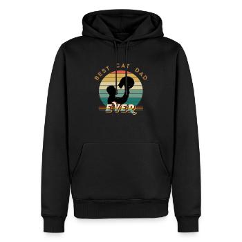 Best Cat Dad Ever - Sweat à capuche Premium bio Homme - noir - Devant - Nico (187cm)