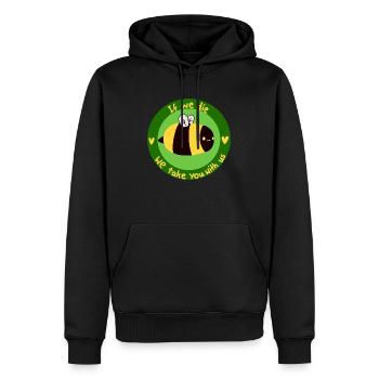 Si nous mourons, nous t'emmenons avec nous - Abeille - Sweat à capuche Premium bio Homme - noir - Devant - Nico (187cm)
