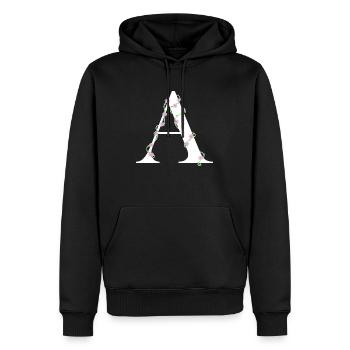 A - Männer Premium Bio Hoodie - Schwarz - Vorne - Nico (187cm)