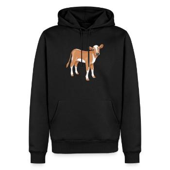 Veau mignon - Sweat à capuche Premium bio Homme - noir - Devant - Nico (187cm)