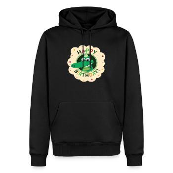 Joyeux anniversaire | Anniversaire | Crocodile - Sweat à capuche Premium bio Homme - noir - Devant - Nico (187cm)