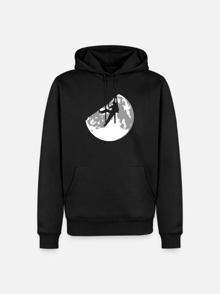 full moon and climbing - Men’s Premium Organic Hoodie - black