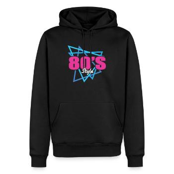 80's style Shirts und 80er Jahre Geschenke 1980 - Männer Premium Bio Hoodie - Schwarz - Vorne - Nico (187cm)
