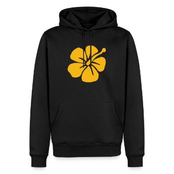 HIBISCUSjaune - Sweat à capuche Premium bio Homme - noir - Devant - Nico (187cm)