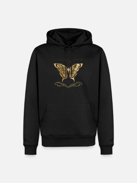Papillon doré - Sweat à capuche Premium bio Homme - noir