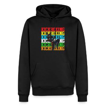 Colorful Kickboxing Fight Kickboxer MMA Sports - Men’s Premium Organic Hoodie - black - Front - Nico (187cm)