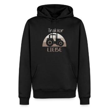 Traktor Liebe - Männer Premium Bio Hoodie - Schwarz - Vorne - Nico (187cm)