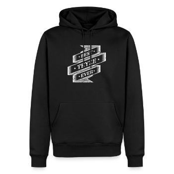 best teyze ever - Männer Premium Bio Hoodie - Schwarz - Vorne - Nico (187cm)