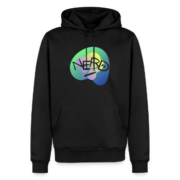 NERD - Männer Premium Bio Hoodie - Schwarz - Vorne - Nico (187cm)