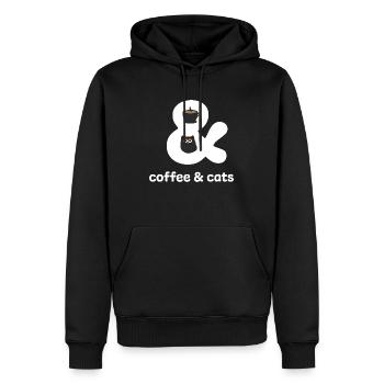 Kaffee & Katzen - Für Kaffee Katzen Liebhaber - Männer Premium Bio Hoodie - Schwarz - Vorne - Nico (187cm)