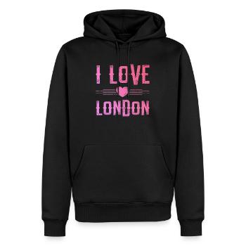I Love London - Männer Premium Bio Hoodie - Schwarz - Vorne - Nico (187cm)
