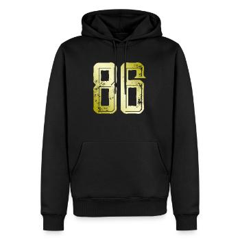 86 number symbol - Men’s Premium Organic Hoodie - black - Front - Nico (187cm)