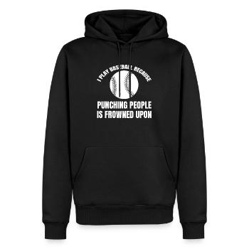 Baseball Baseballspiel Geschenk Baseballliebhaber - Männer Premium Bio Hoodie - Schwarz - Vorne - Nico (187cm)