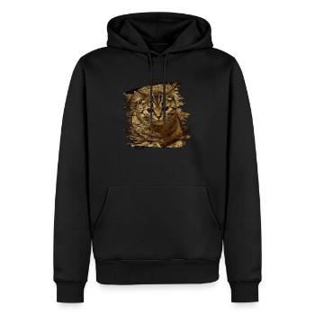 Katzengesicht5 - Männer Premium Bio Hoodie - Schwarz - Vorne - Nico (187cm)