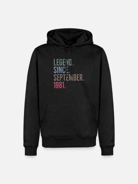 Legend Since September 1981 - Men’s Premium Organic Hoodie - black
