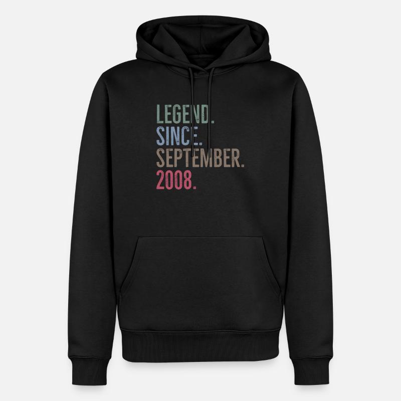 Légende depuis septembre 2008 - Sweat à capuche Premium bio Homme - noir