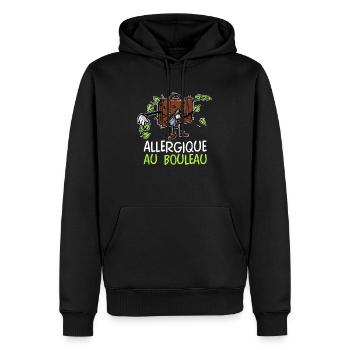 allergique au bouleau - Sweat à capuche Premium bio Homme - noir - Devant - Nico (187cm)