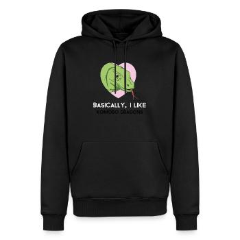 Basically, I Like Komodo Dragons - Men’s Premium Organic Hoodie - black - Front - Nico (187cm)
