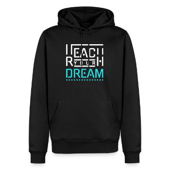Greifen Sie nach Ihren Träumen - Männer Premium Bio Hoodie - Schwarz - Vorne - Nico (187cm)