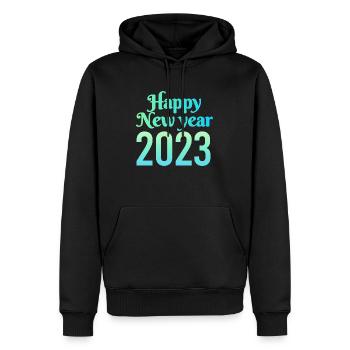 Frohes neues Jahr 2023 - Männer Premium Bio Hoodie - Schwarz - Vorne - Nico (187cm)
